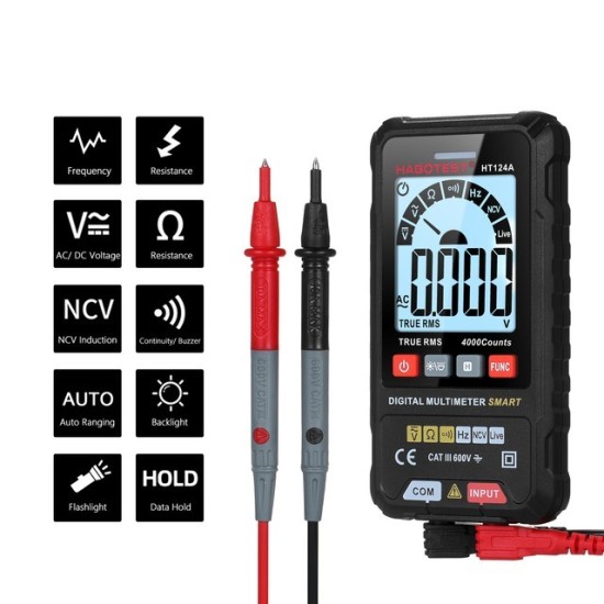 MULTIMETRO DIGITAL INTELIGENTE HABOTEST HT124B