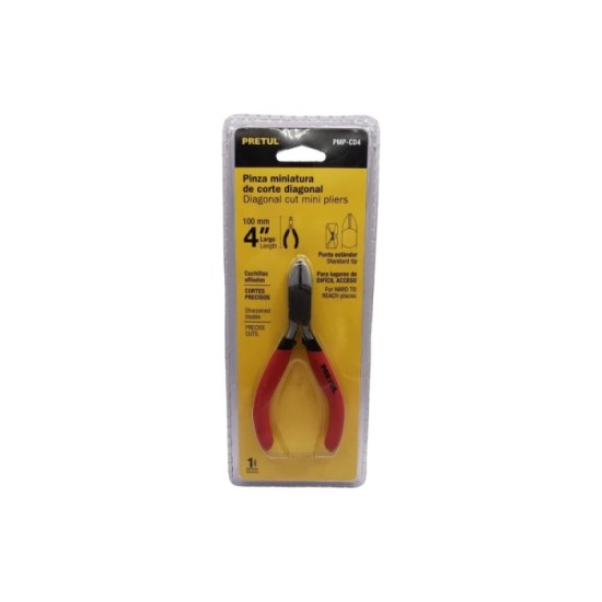 PINZA MINIATURA DE CORTE DIAGONAL PRETUL 4"