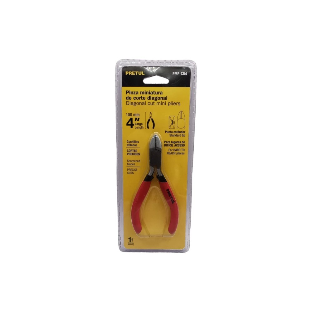 PINZA MINIATURA DE CORTE DIAGONAL PRETUL 4"
