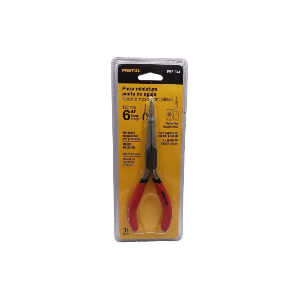 PINZA MINIATURA DE PUNTA AGUJA PRETUL 6"