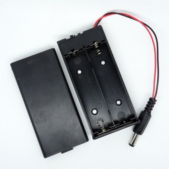 PORTA PILAS PARA 2 18650 CON SWITCH Y TAPA