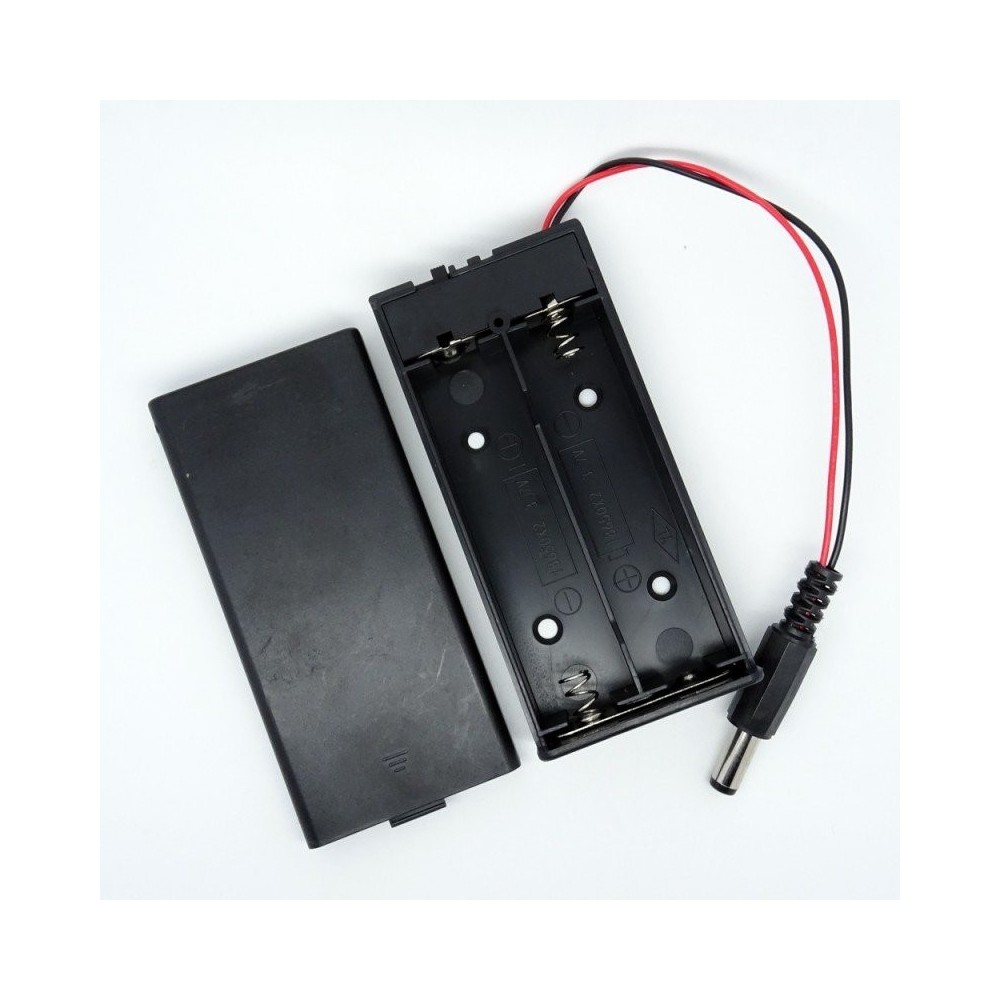 PORTA PILAS PARA 2 18650 CON SWITCH Y TAPA