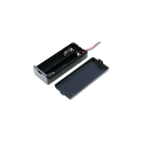 PORTA PILAS PARA 2 AA CON SWITCH Y TAPA