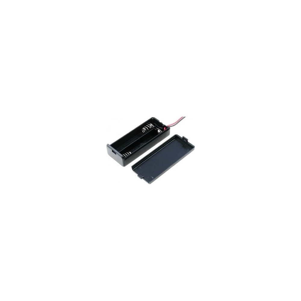 PORTA PILAS PARA 2 AA CON SWITCH Y TAPA