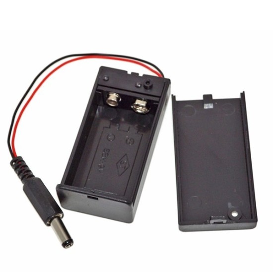 PORTA PILAS PARA 9V CON SWITCH TAPA Y PLUG