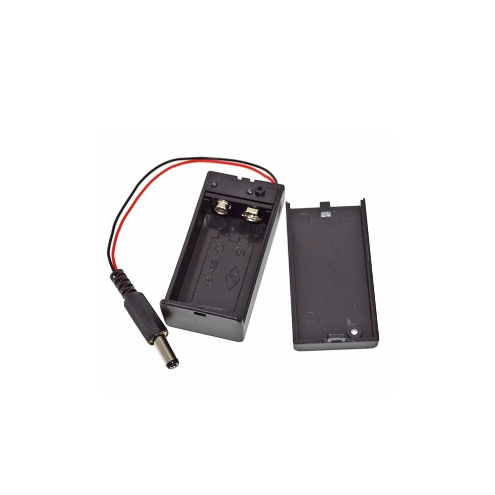PORTA PILAS PARA 9V CON SWITCH TAPA Y PLUG