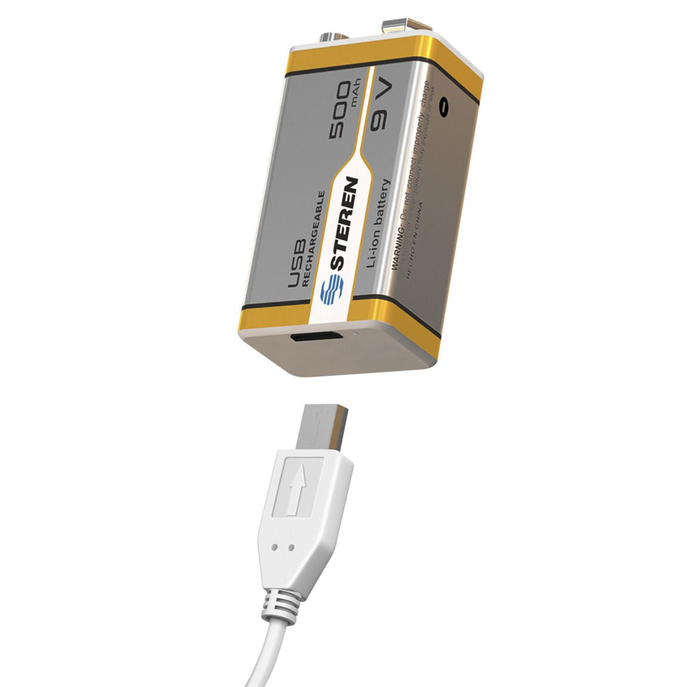 BATERIA RECARGABLE USB Li-ion 9V 400MAH