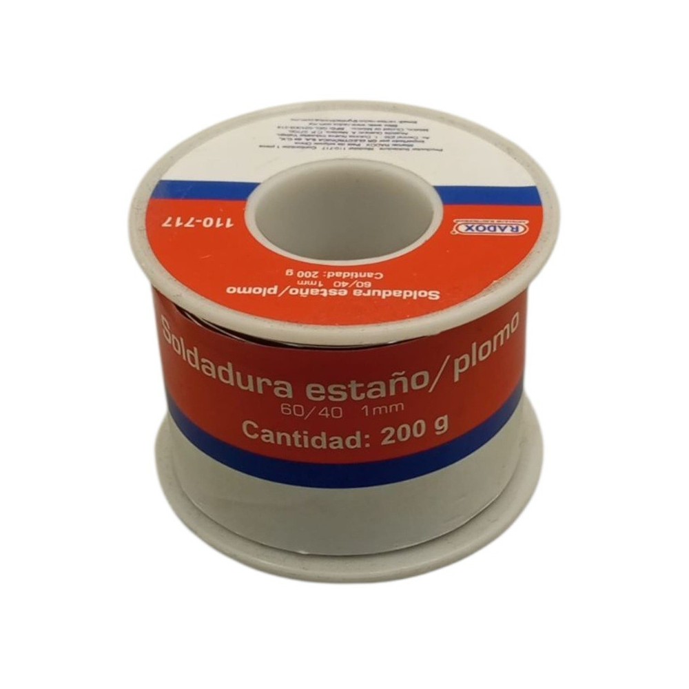 SOLDADURA ESTAÑO DE PLOMO 60/40 DE 200g 110-717