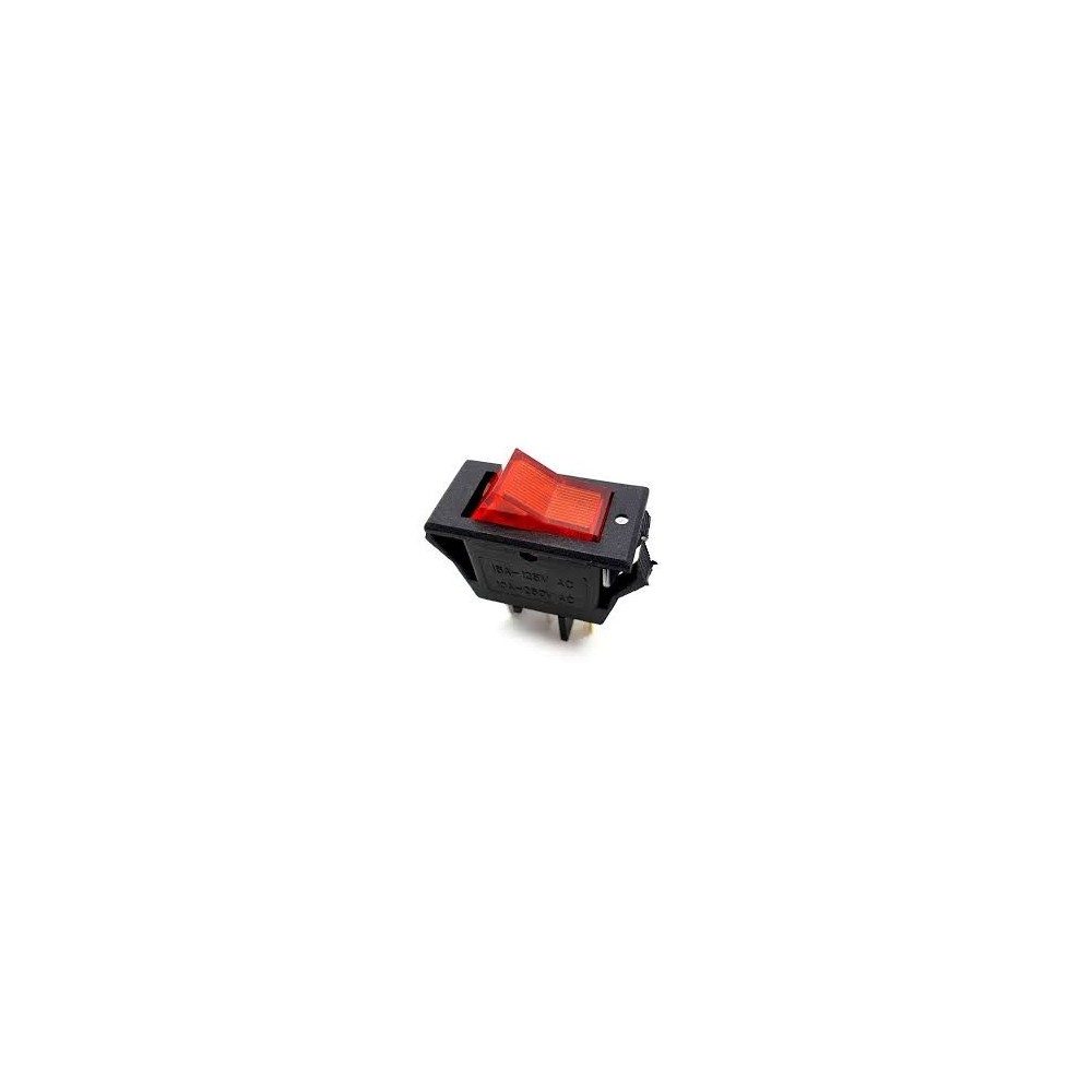 SWITCH BALANCIN KCD3 RECTANGULAR CON PILOTO ROJO ON-OFF 125V 16A 835-070