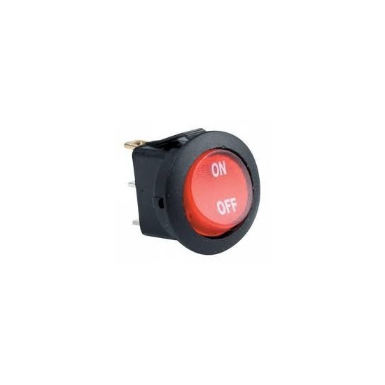 SWITCH DE BALANCIN REDONDO CON PILOTO ROJA 125V 10A