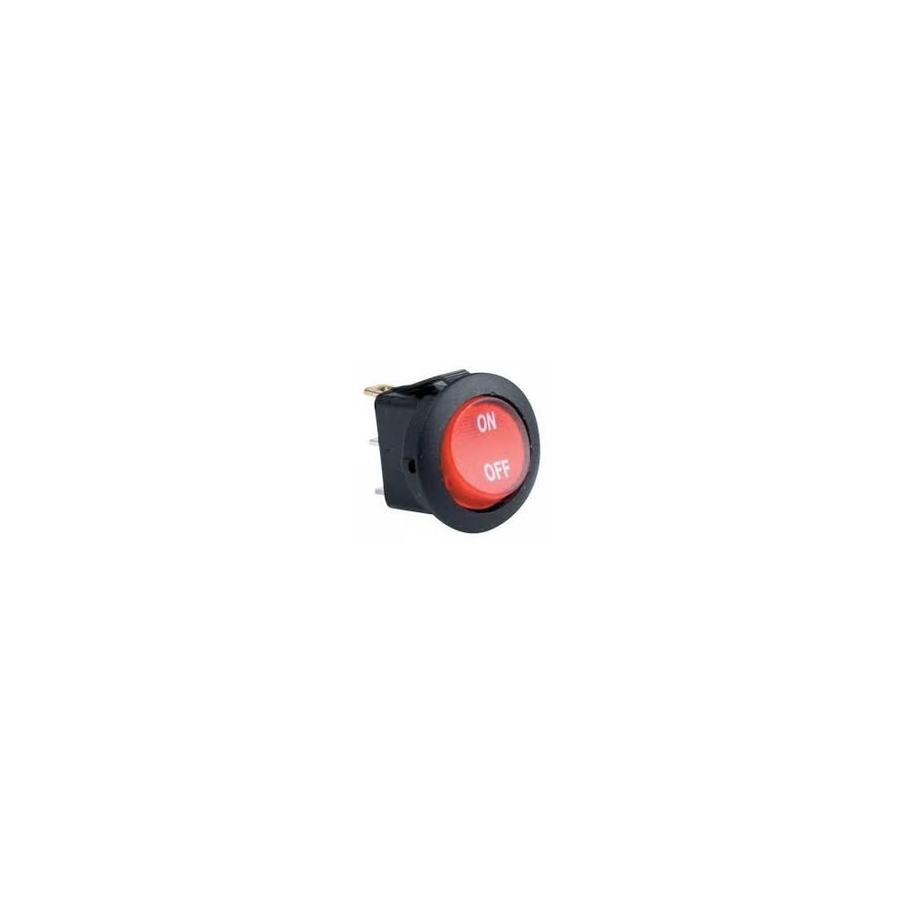 SWITCH DE BALANCIN REDONDO CON PILOTO ROJA 125V 10A