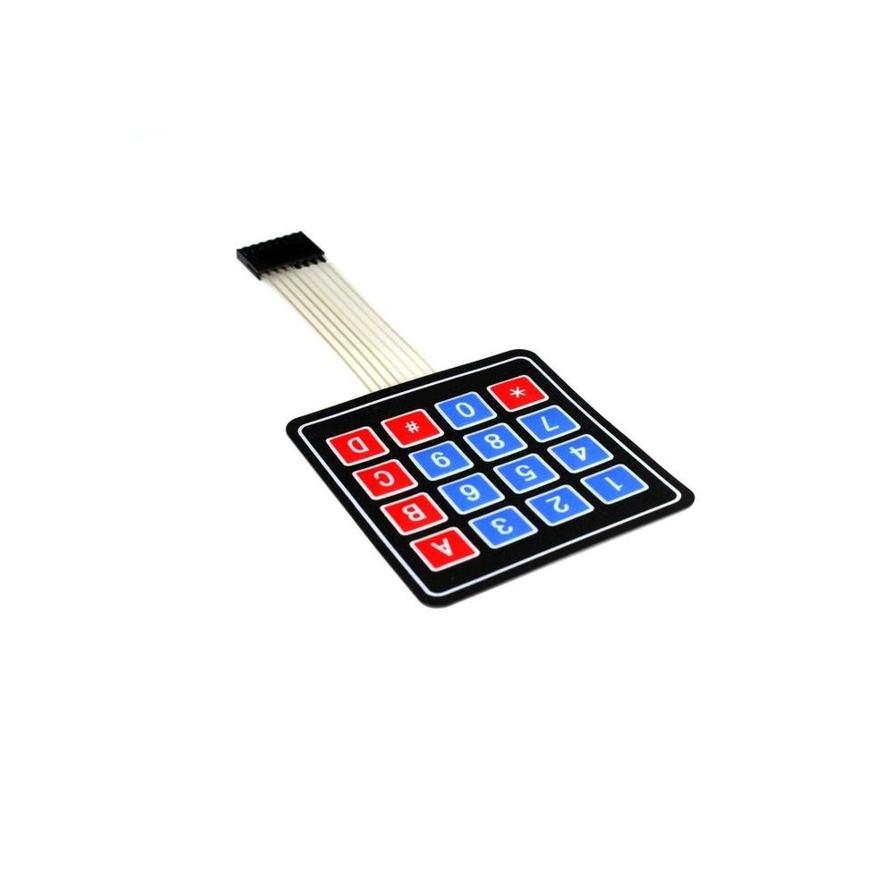 TECLADO MATRICIAL ALFANUMÉRICO DE MEMBRANA 4X4