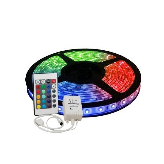 TIRA LED RGB 50-50 12V CON CONTROL 5M