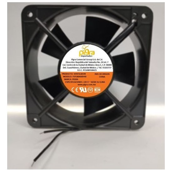 VENTILADOR PIGRA 180X180X60MM 110V