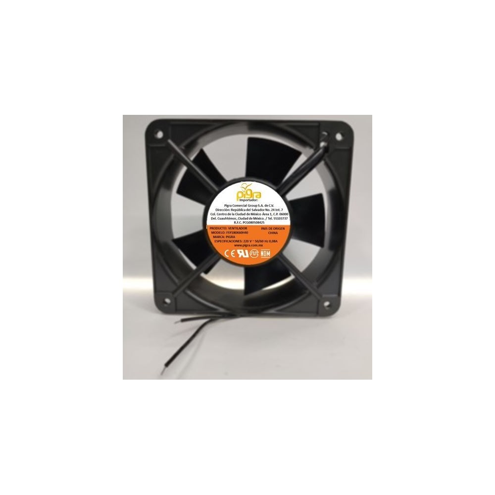 VENTILADOR PIGRA 180X180X60MM 110V