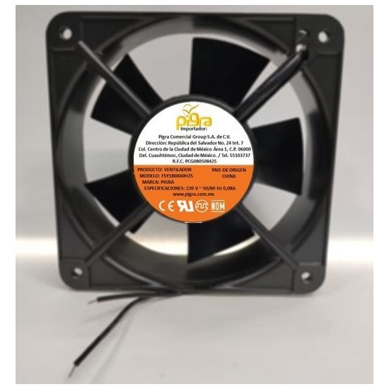 VENTILADOR PIGRA 180X180X60MM 220V