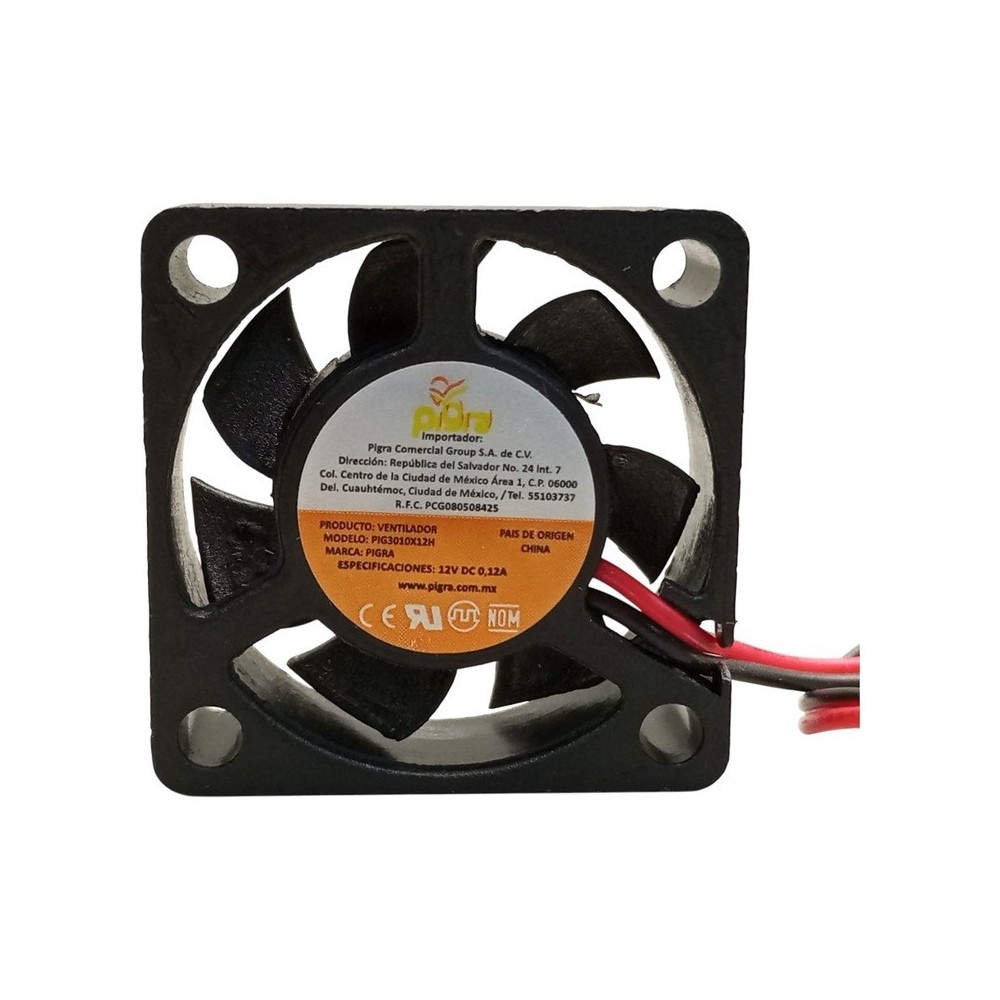 VENTILADOR PIGRA 30X30X10MM 12V