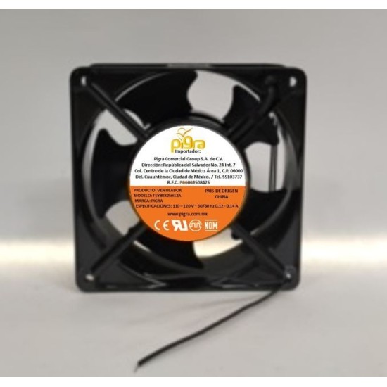 VENTILADOR PIGRA 80X80X25MM 110V