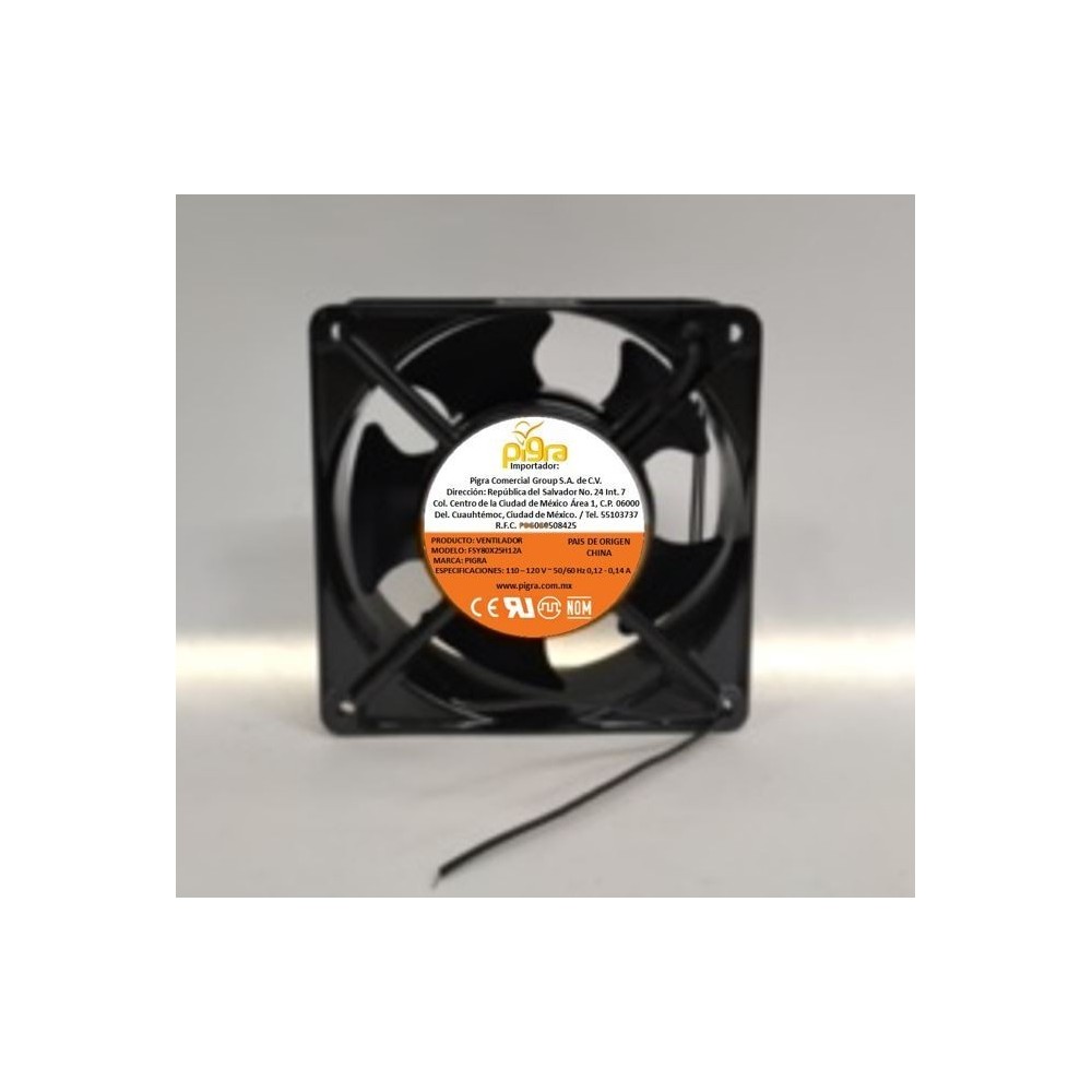 VENTILADOR PIGRA 80X80X25MM 110V
