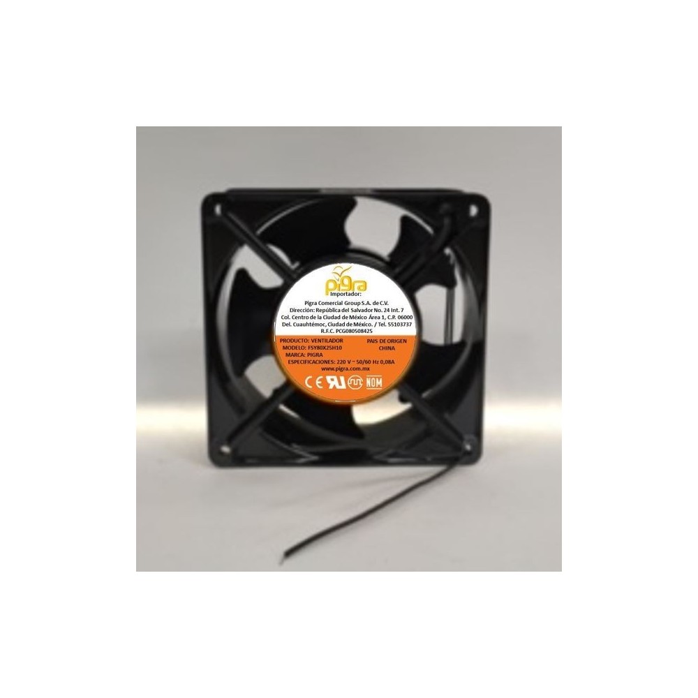VENTILADOR PIGRA 80X80X25MM 220V