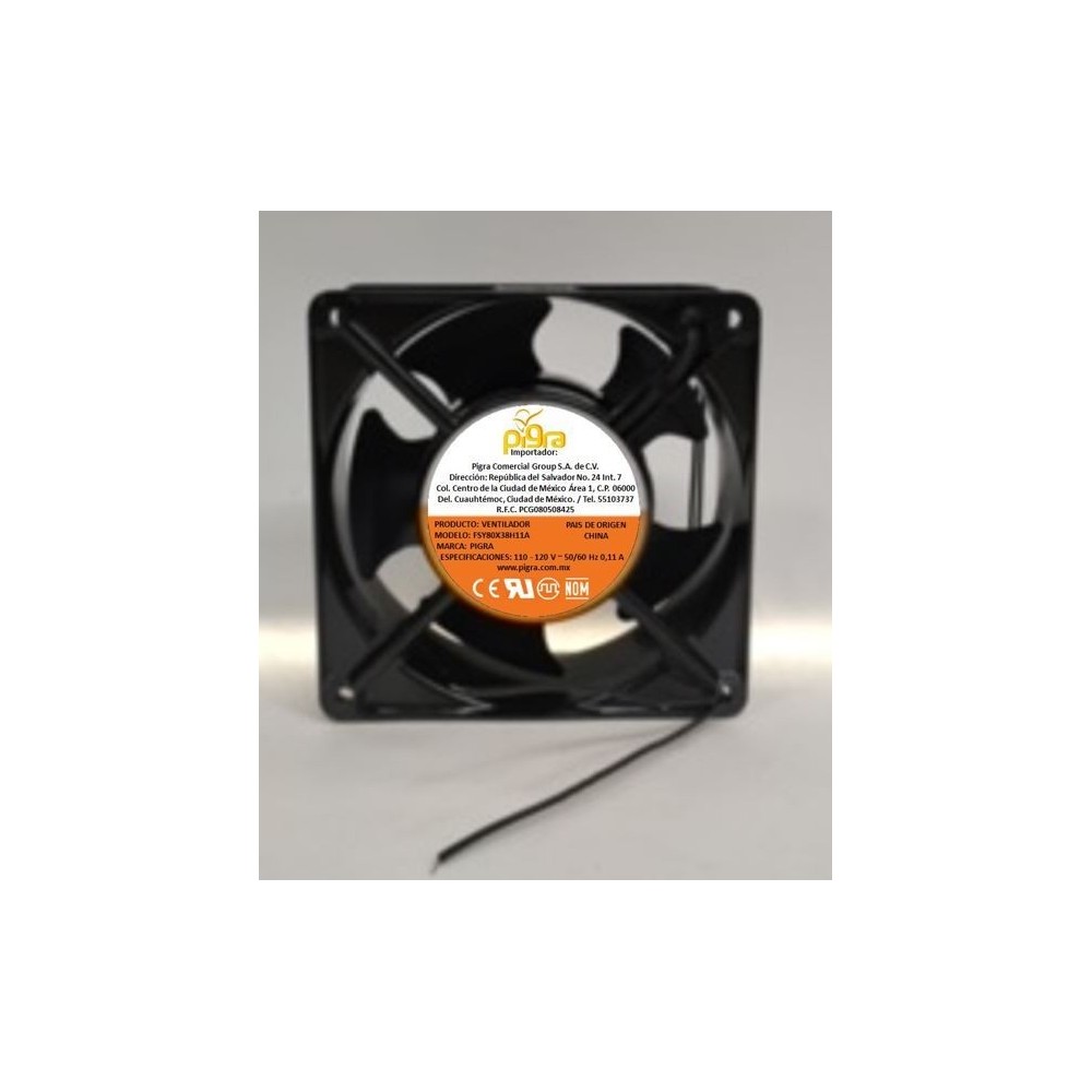 VENTILADOR PIGRA 80X80X38MM 110V