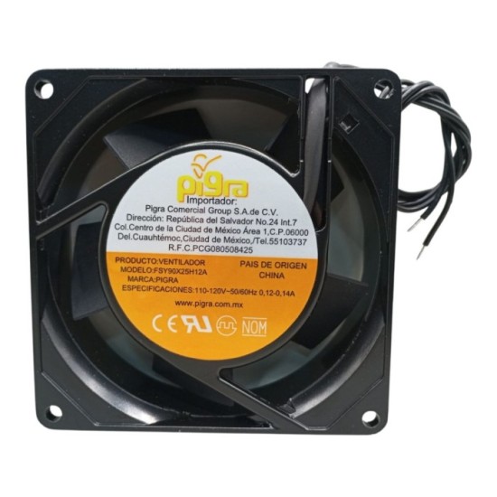 VENTILADOR PIGRA 90X90X25MM 110V