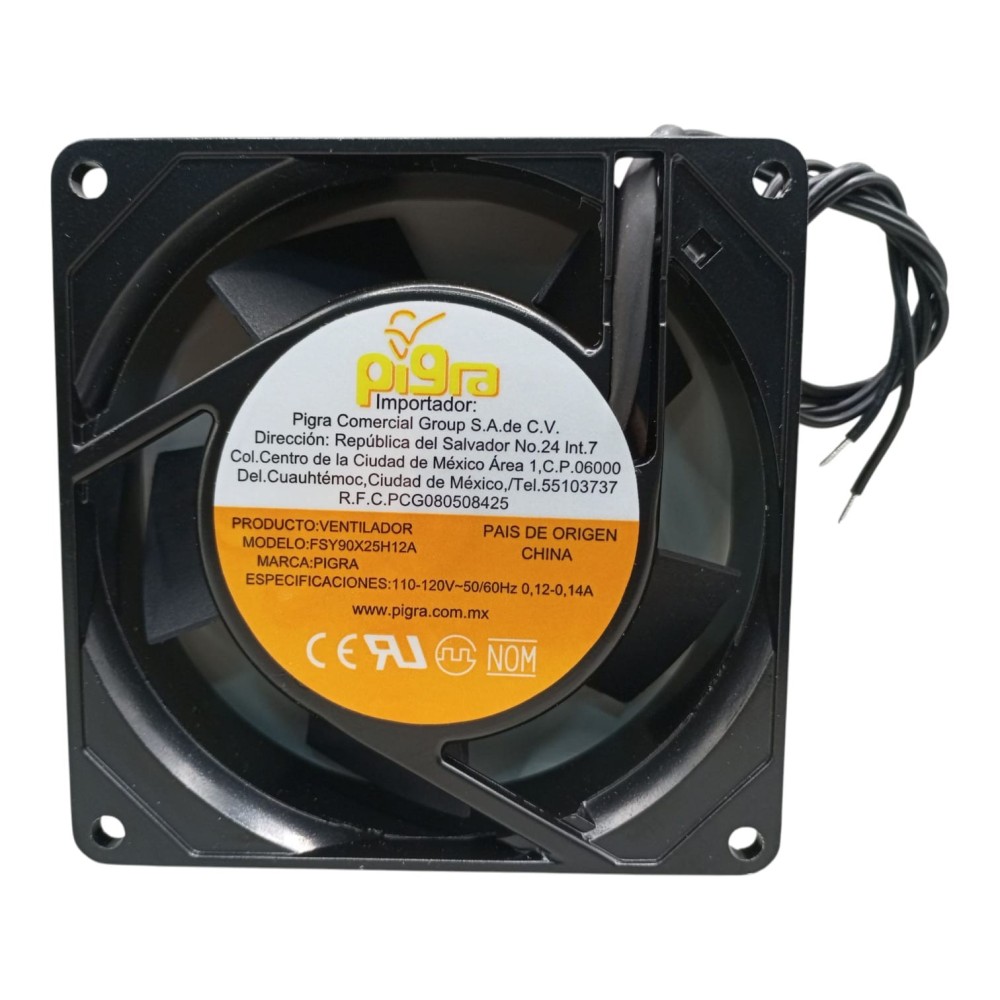 VENTILADOR PIGRA 90X90X25MM 110V