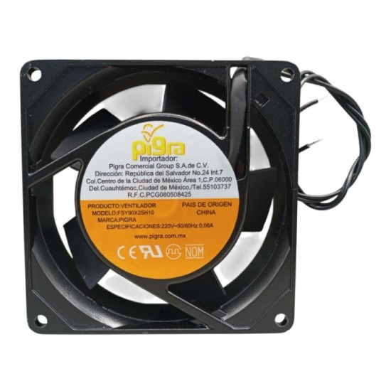 VENTILADOR PIGRA 90X90X25MM 220V