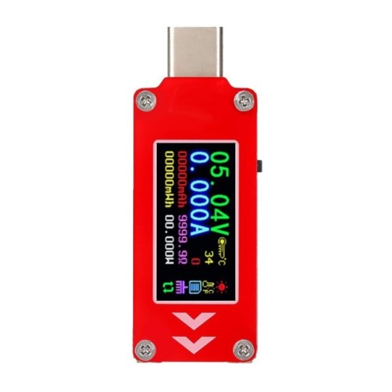 VOLTMETRO AMPERIMETRO USB TIPO C LCD TC64