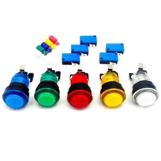 BOTÓN PARA MAQUINITA CON MICROSWITCH Y LUZ LED