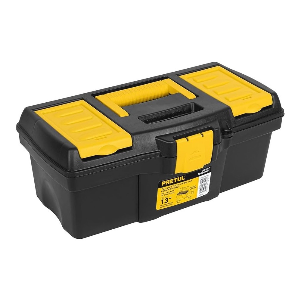 CAJA DE HERRAMIENTAS CON COMPARTIMIENTOS 13" PRETUL