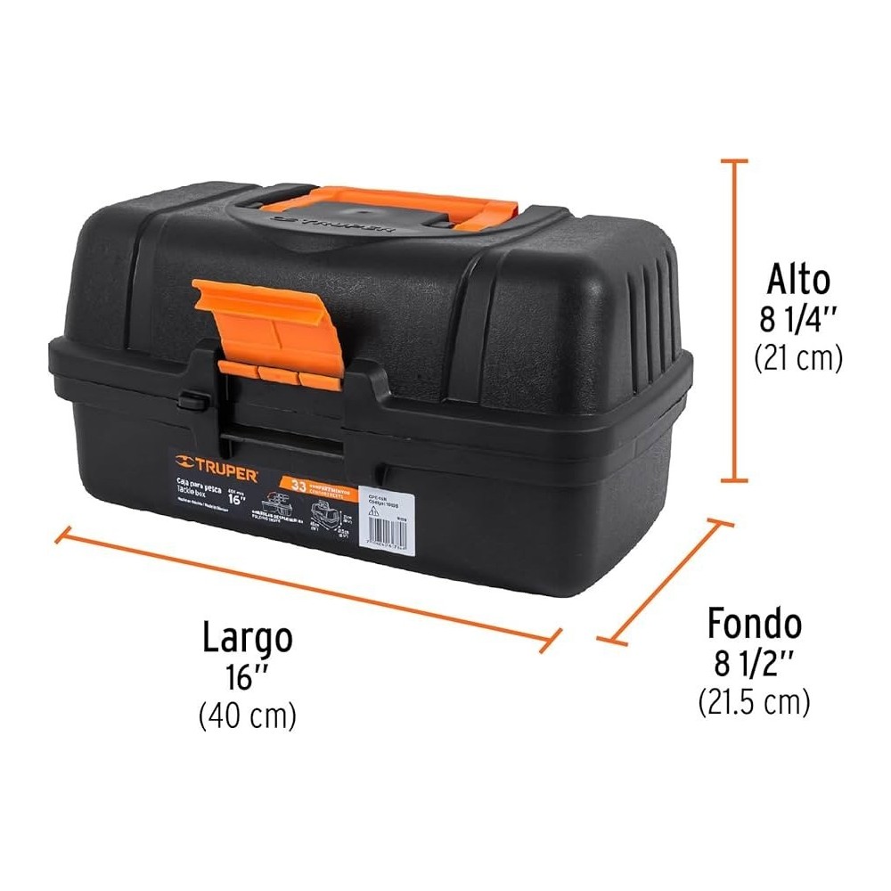 CAJA DE HERRAMIENTAS PARA PESCA TRUPER 16"