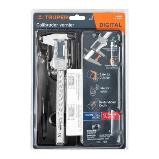 CALIBRADOR VERNIER DIGITAL 6" INOX CALDI-6MP