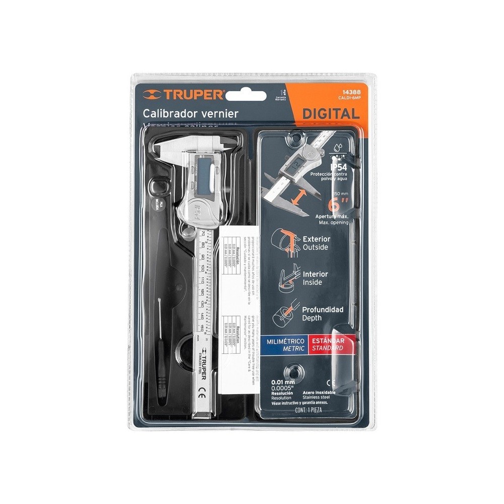 CALIBRADOR VERNIER DIGITAL 6" INOX CALDI-6MP