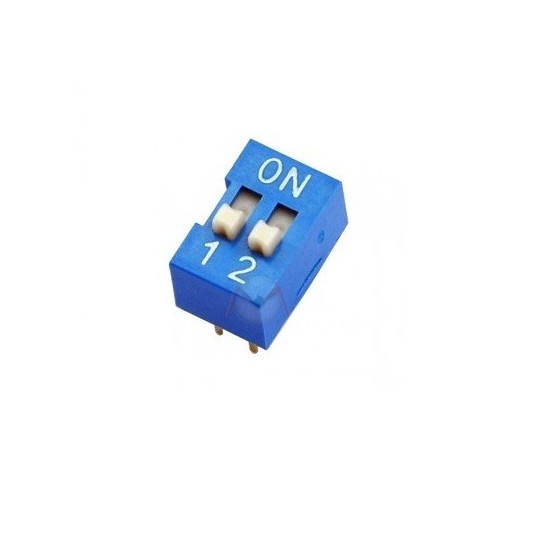 DIP SWITCH 2 POSICIONES AZUL