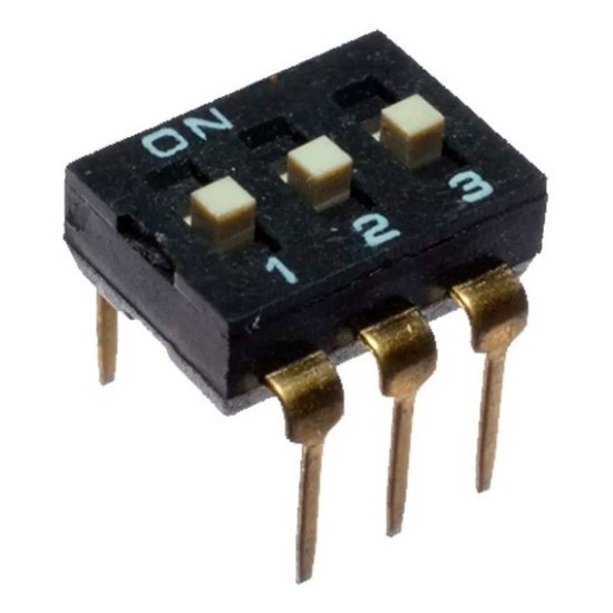DIP SWITCH 3 POSICIONES NEGRO
