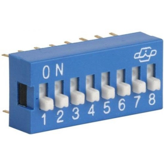 DIP SWITCH 8 POSICIONES AZUL