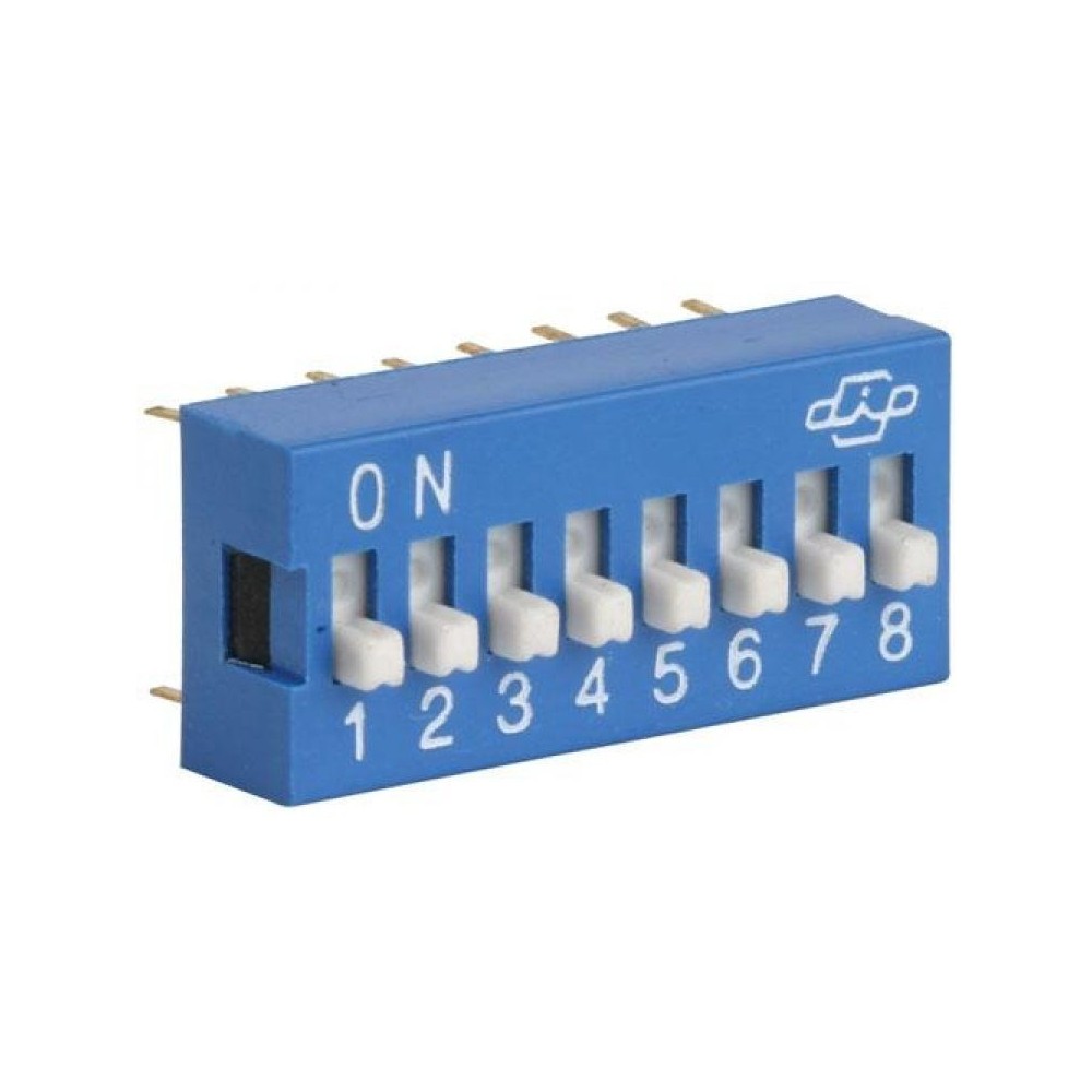DIP SWITCH 8 POSICIONES AZUL