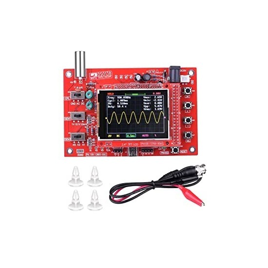 DSO138 OSCILOSCOPIO CON CASE 200KHZ ROJO