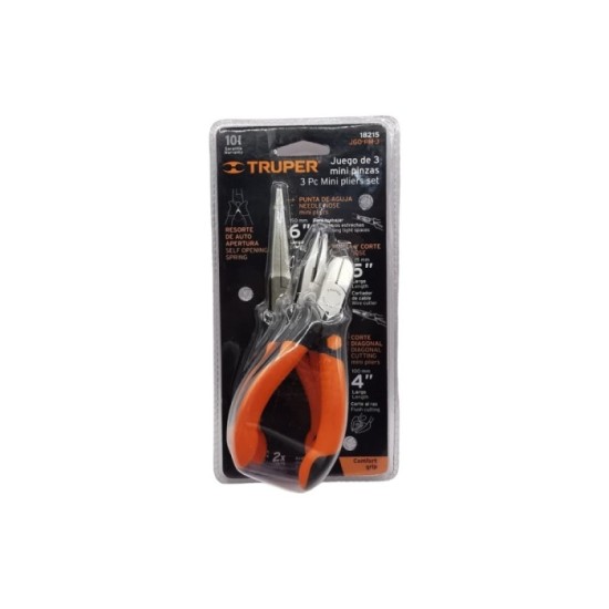 JUEGO DE 3 MINI PINZAS TRUPER