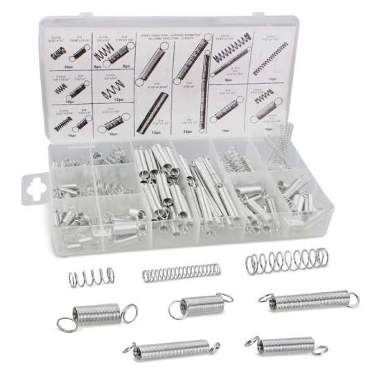 KIT DE 200 RESORTES DE COMPRESIÓN Y EXTENSION SPRING ASSORTMENT