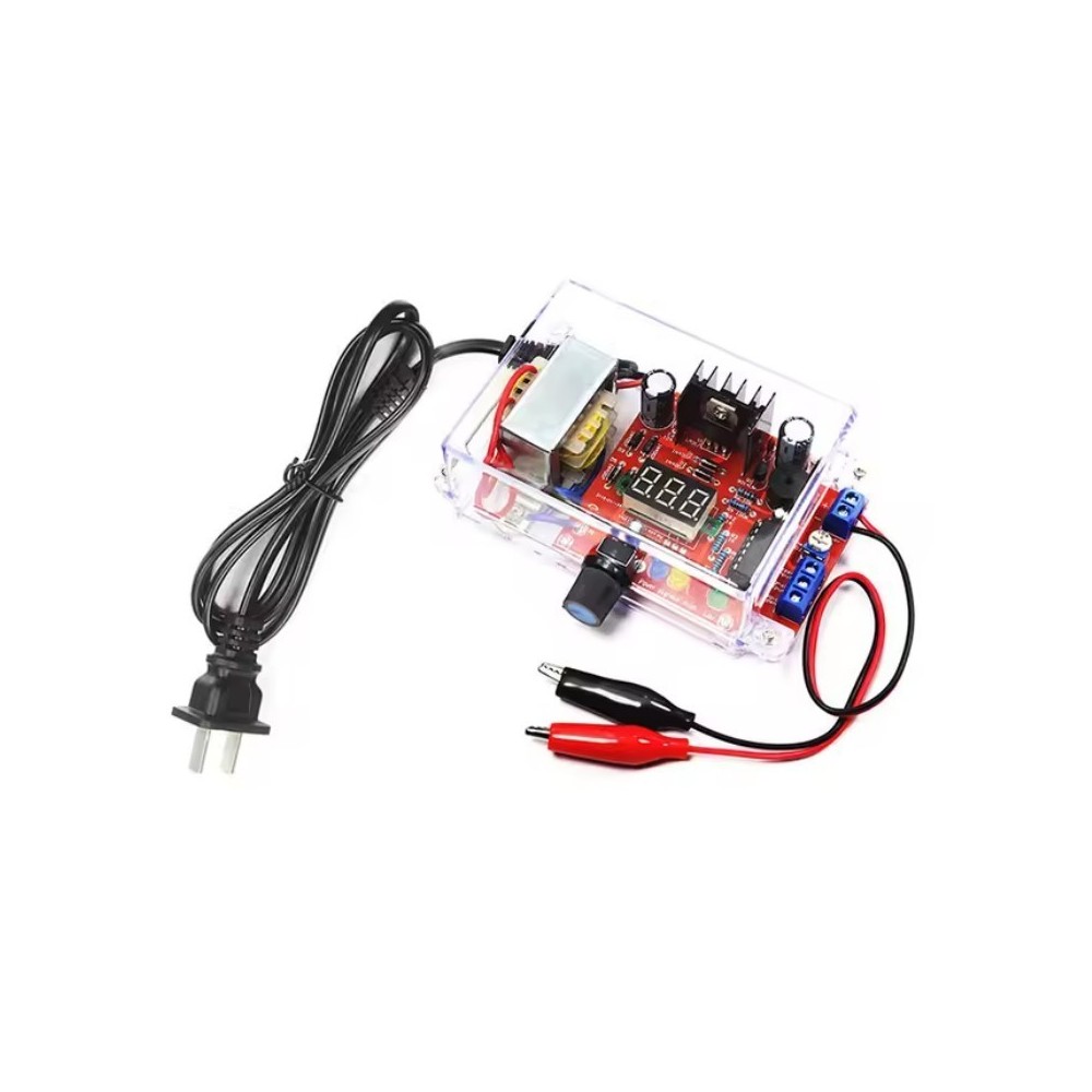 KIT MINI FUENTE REGULADA LM317 1.25V-6V CON VOLTMETRO Y CASE KIT-MFR
