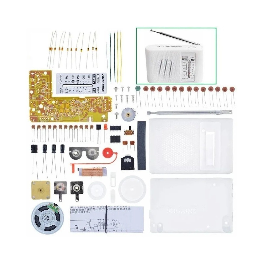 KIT RADIO FM / AM CF210SP CD9088 CARCASA BLANCA