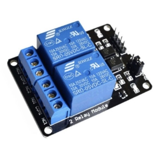 MODULO 2 RELEVADORES CON OPTOACOPLADOR 5V