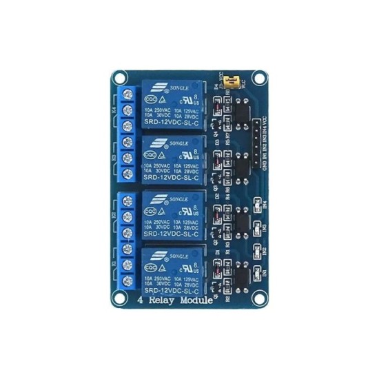 MODULO 4 RELEVADORES CON OPTOACOPLADOR 12V