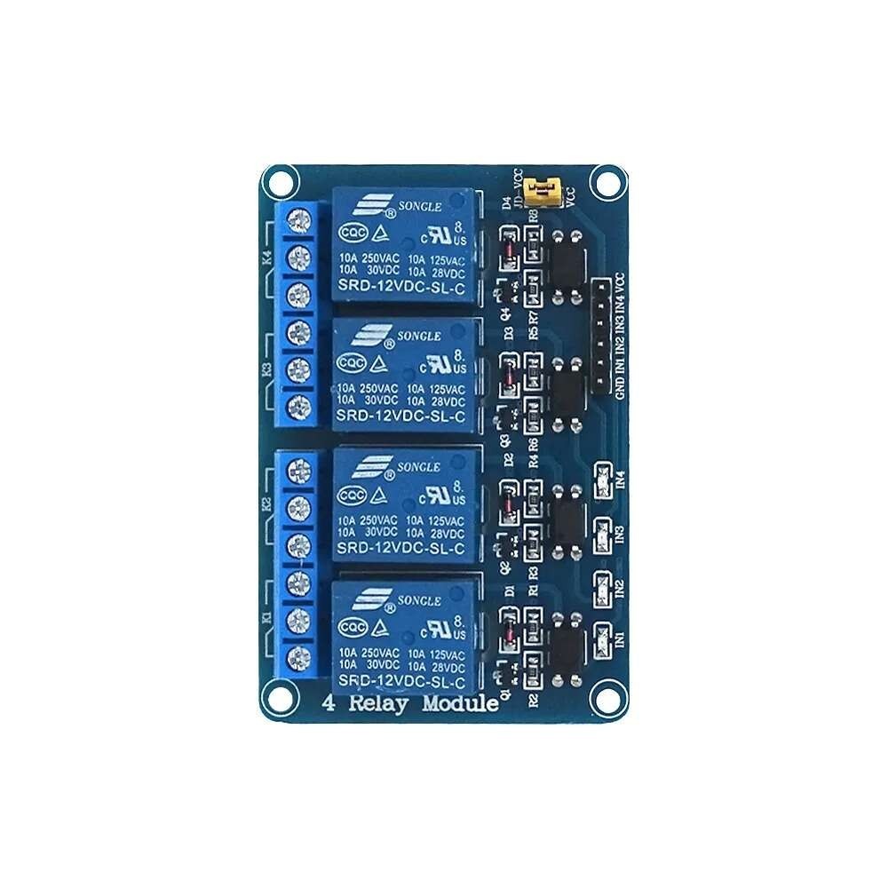 MODULO 4 RELEVADORES CON OPTOACOPLADOR 12V