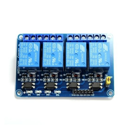 MODULO 4 RELEVADORES CON OPTOACOPLADOR 5V